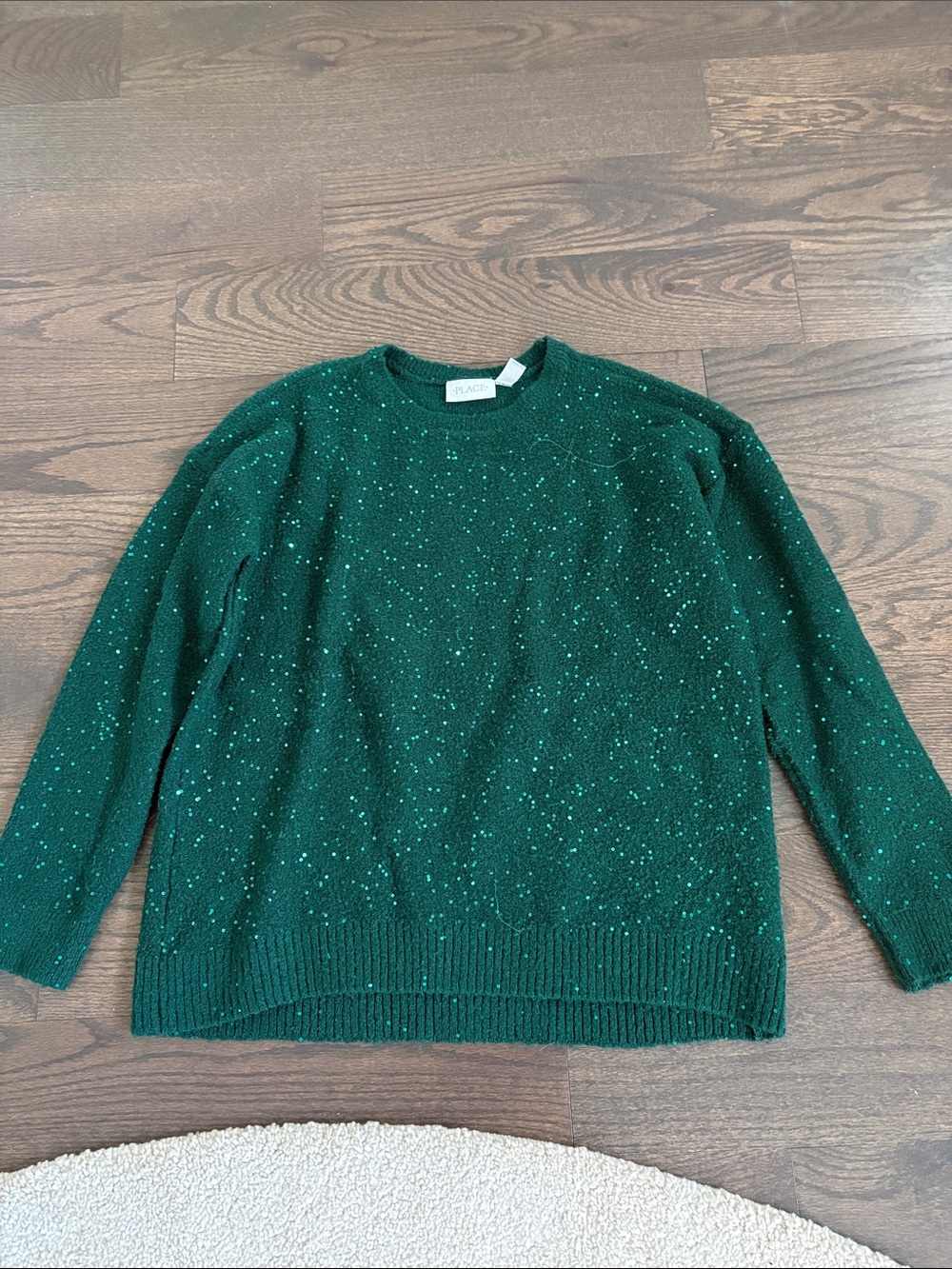 The Children's Place Dark Green Speckled Crewneck Sweater